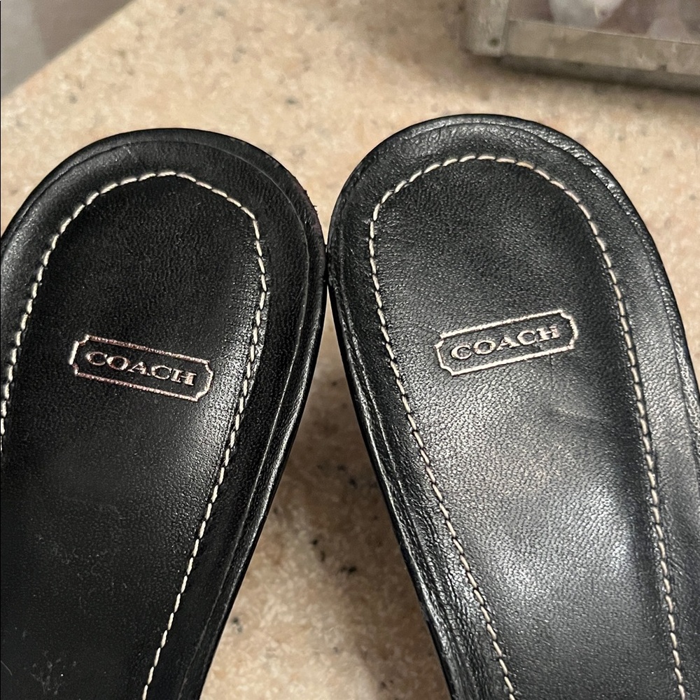 Coach Black and White Strappy Sandals - Picture 2 of 6